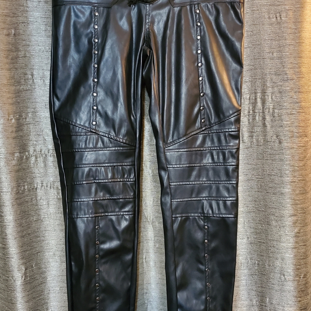 black " pleather" pants